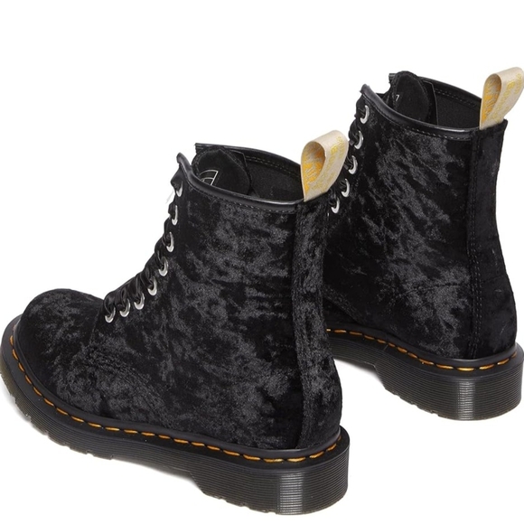 Dr. Martens Black Velvet Women's Boots - Picture 5 of 5